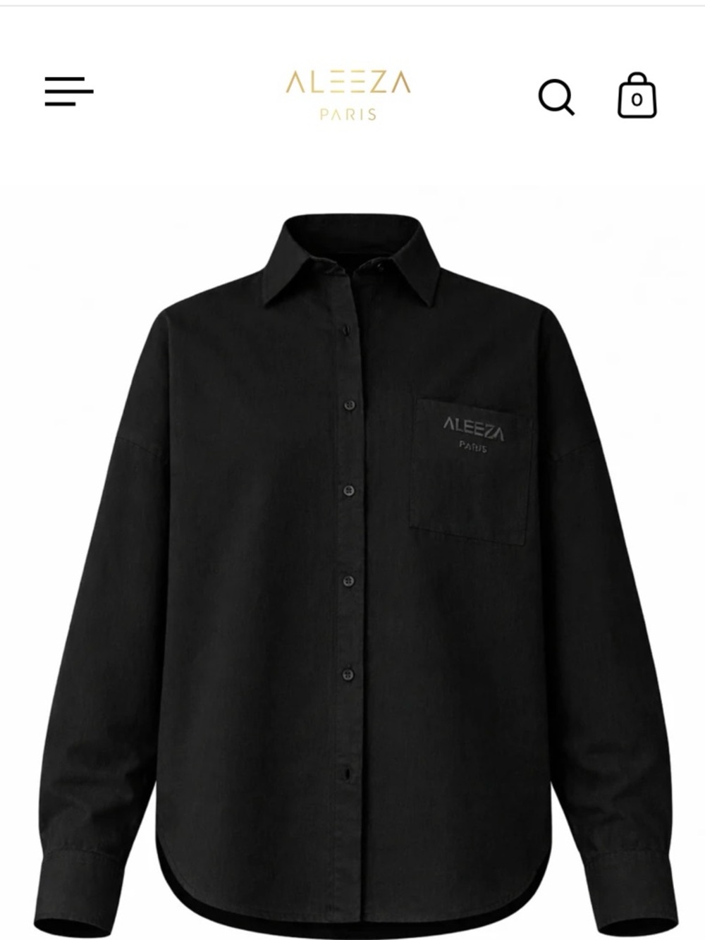 Aleeza Paris Women's Black Button-Down Shirt